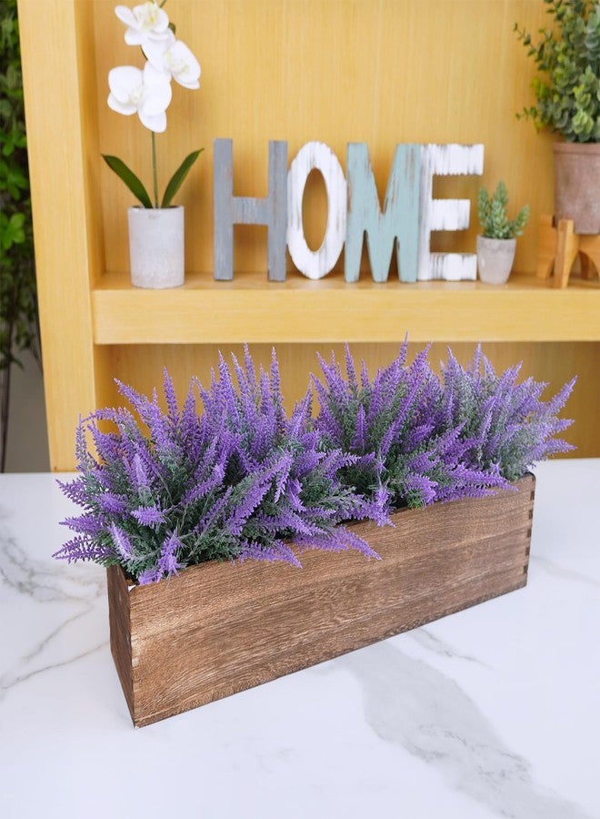 windiy Winlyn Rustic Wooden Planter Box 17.3" L x 3.9" W x 3.9" H Brown Rectangular Planter Decorative Wood Box with Removable Plastic Liner Window Box for Farmhouse Wedding Home Garden Table Centerpiece. - Image 4